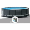 Kit Piscine Tubulaire Intex Ultra XTR Frame Ronde 4,27 X 1,22 M + Bâche à Bulles - Gris