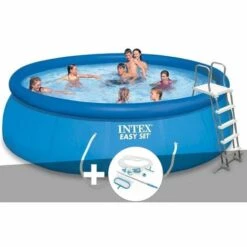 Kit Piscine Autoportée Intex Easy Set 4,57 X 1,22 M + Kit D'entretien - Bleu
